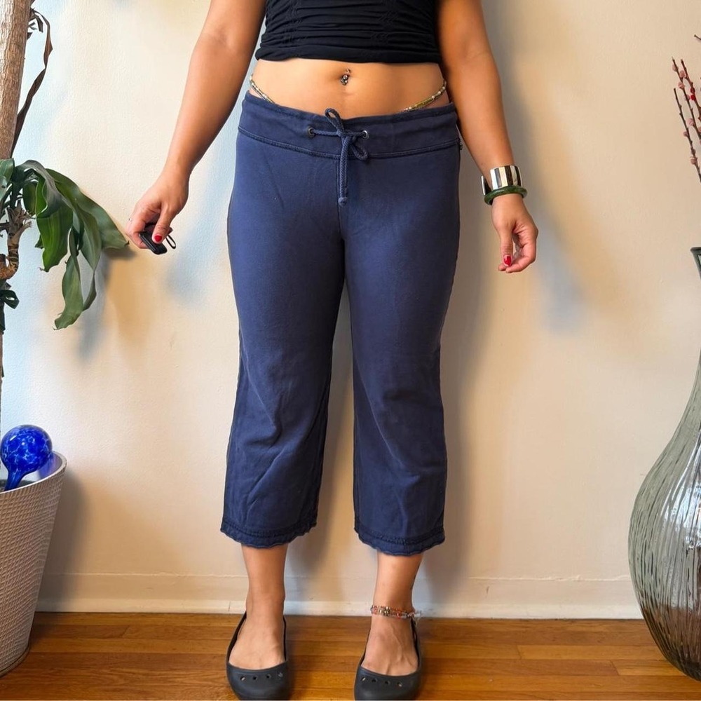 Ralph Lauren Polo Jeans Navy Blue Capri Sweatpants Low Rise Y2K Athleisure M